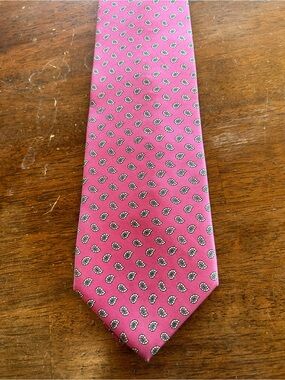 Men's Pink Paisley Pattern Silk Tie